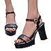 Platform Wedge Sandals High Chunky Heel, Women'S Chunky Heels Zippered Waterproof Platform High Heels Shoes Sandals, Arch Support Sandals Wide Width Walking Shoe
