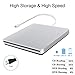 Oulin External CD DVD Drive USB C CD DVD Burner/Writer Slim Portable Slot in CD DVD Reader for MacBook Pro/Air/Mac/Laptop/Windows10 (Sliver)