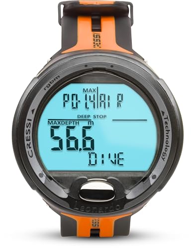 Image of Cressi Leonardo 2.0 Dive Computer - Black /Orange - Backlit & Water Resistant Dive Watch - Nitrox & Gauge Diving Computer - Sport Watch