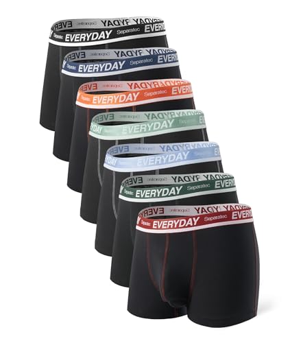 Separatec Boxershorts Herren 7er Pack aus Weicher Baumwolle Unterhosen Männer mit Unterstützender Separater Doppeltasche