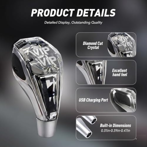 Image of AutoBizarre Cystal LED Gear Knob with 7 Color Touch Activated Multi-Color LED Shift Knob Universal for All Cars (VIP)