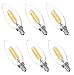 Hyperikon LED Antique Edison Filament B11 Candle 4W (40W Equivalent), Dimmable, 3000K (Soft White Glow), Blunt Tip, Small Base (E12), CRI 90+ Vintage bulb (Pack of 6)