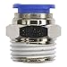 Brennan PCNY2404-02-02 PBT Push-to-Connect Tube Fitting, Adapter, 1/8" Tube OD x 1/8" NPT Male