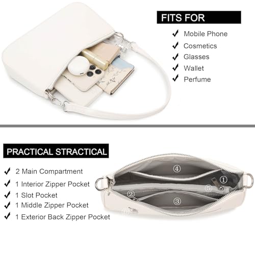 Image of Small Shoulder bag with 2 Removable Straps Cross Body Clutch Purse Handbag for Women