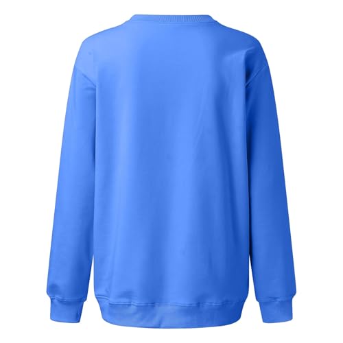 Image of Women Crew Neck Sweatshirts Fall Casual Oversized Sweat Shirts Long Sleeve Cute Preppy Sweatshirt Comfort Pullover