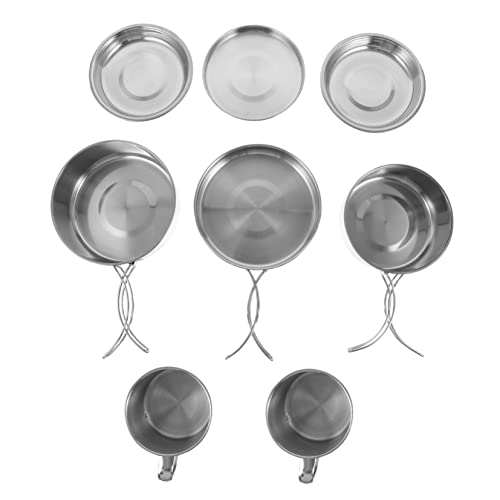 BESPORTBLE Camping Cookware Set 8-Piece Stainless Steel Outdoor Cookware Cutlery for Hiking Picnic Camping