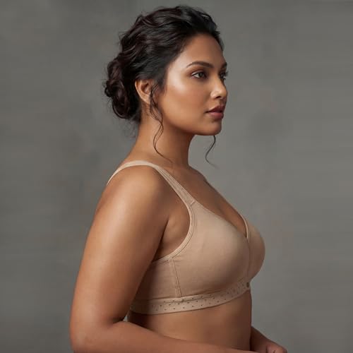 Image of SOIE Women Non Padded Non-Wired Full Coverage Stretch Cotton T-Shirt Bra