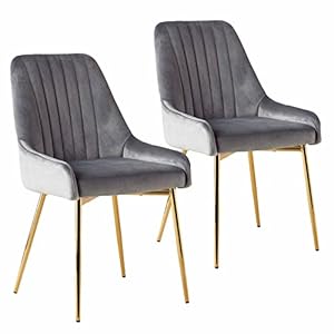 Sepnine Eetkamerstoelen, set van 2, moderne fluwelen woonkamerstoelen, gestoffeerde stoel, armloze stoel, voor keuken, slaapkamer