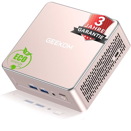 GEEKOM Mini PC A5 mit AMD Ryzen 5 7430U,16GB RAM(Erweiterbar, nicht LPDDR) 512GB SSD, Windows 11 Pro Ultra-leiser Kompakter Desktop-PC mit Dual HDMI 8K-Ausgang & SD-Kartensteckplatz, für Business/Büro