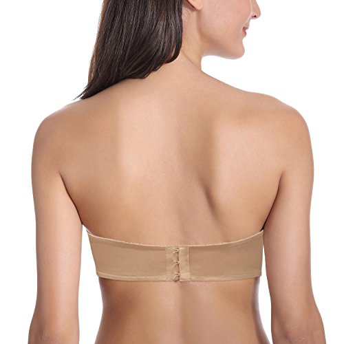 Plusexy Women's Push Up Strapless Bra Thick Padded Underwire Convertible Multiway Bras Nude 34B #TOP3