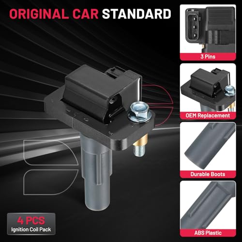 Image of BDFHYK Ignition Coil Packs Compatible with Subaru WRX STI Impreza Forester Legacy H4 2.5L 2010 2011 2012 2013 2014 2015 2016 2017 2018 2019 2020 Coil for UF665 COP583 49122 5C2100 C884 Set of 4