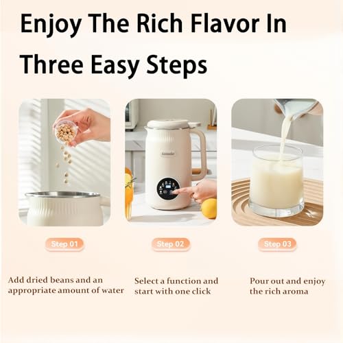 Máquina para hacer leche vegetal, 1200 ml de leche de soja con inicio retardado, mantiene el calor y se limpia automáticamente, no necesita filtro para almendras, avena, leche de anacardo, sopas
