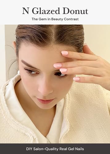 ohora Halbgehärtete Gel-Nagelstreifen von (N Glazed Donut) – Funktioniert mit allen Nagellampen, Salonqualität, langlebig, einfach anzubringen und zu entfernen – inklusive 2 Vorbereitungspads