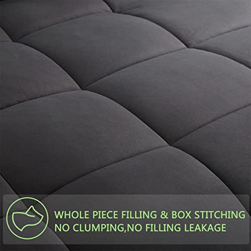 Amgui HU-XI-201 Grey 1-Queen Comforter Set With 2 Pillow Shams, Down Alternative, Diamond Quilting, Machine Washable thumb #3