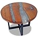 Lechnical Tavolino da caffè Tavolo da Caffe Tavolino da Salotto Tavolini da Salotto da caffè Tavolino da Salotto Moderno Tavolino da caffè in Legno di Teak Solido e Resina 60 cm QR