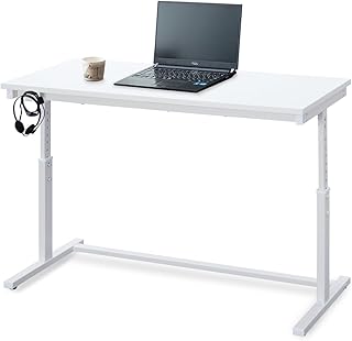 Iris Ohyama UDD-1200 Computer Desk, PC Desk, Elevating Side Table, Stylish, Desk, Office, Width 47.2 inches 120 cm, White