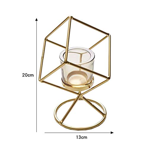 Uxzdx Nordic Geometric Candle Holder, Iron Hollow Tea Light, Used For Vintage Wedding Home Decoration Golden #TOP1