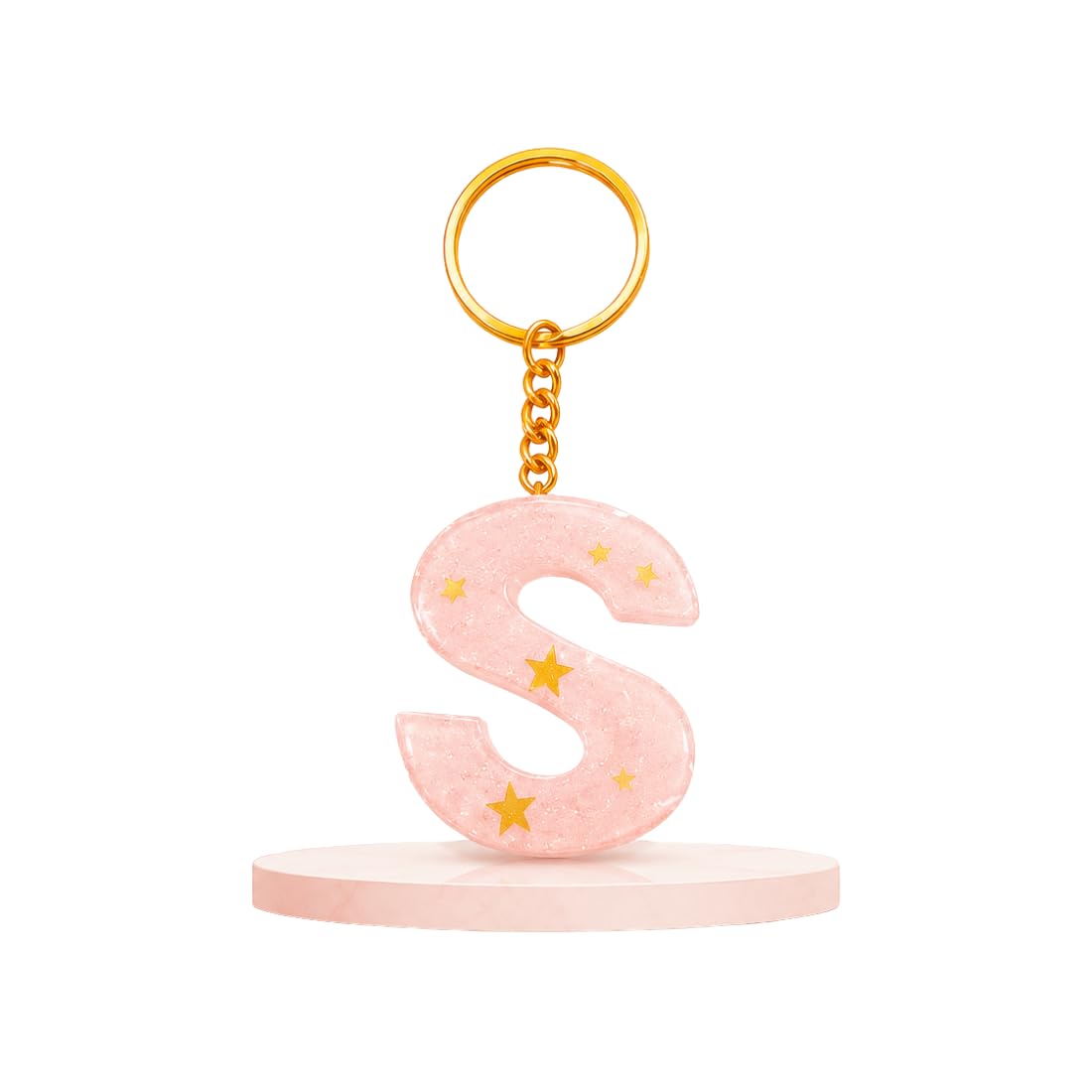 Pratigya Resin Art Alphabet Letter S Resin Keychain | Handmade Initial Key Ring | Lightweight Decorative Bag Charm | Durable Epoxy Resin Key Holder | Personalized Gift for Women Men Girls Boys-picture-17