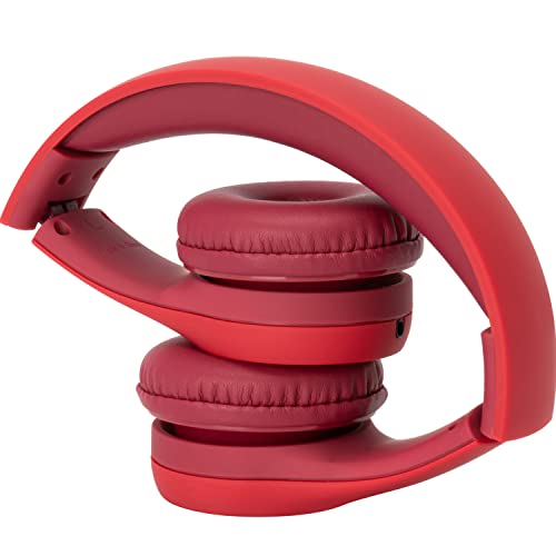 Image of Snug Play+ Kids Headphones - Volume Limited 93dB for Safe Listening - Foldable, Durable Headphones for Toddlers, Boys & Girls - Tangle-Free Cord - Ideal for Travel, School, Tablets - Red