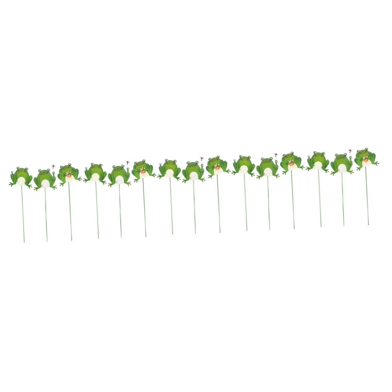 Supvox 15stücke Teiliges Gartenstecker Mit Dekorativen Fröschen Iron Flowerpot Stakes Für Garten Und Terrassendekoration Geschenkidee Für Gartenliebhaber