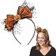 Halloween Haarreif Damen,Haarreif Halloween Haarschmuck Kopfschmuck Damen Schwarzes Spinnennetz Spitze Kürbis Haarreifen mit Schleife Haar Accessoire für Halloween Party Cosplay Kostüm Kopfbedeckung