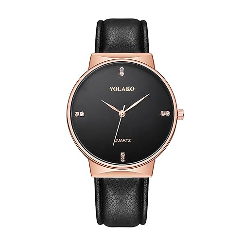 Imagen de Reloj de cuarzo analógico de lujo para hombre con correa de piel cómoda y casual