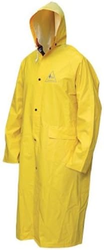 Bob Dale 95-1-901FRC-S Flame Resistant PVC Polyester Long Raincoat, Small, Yellow