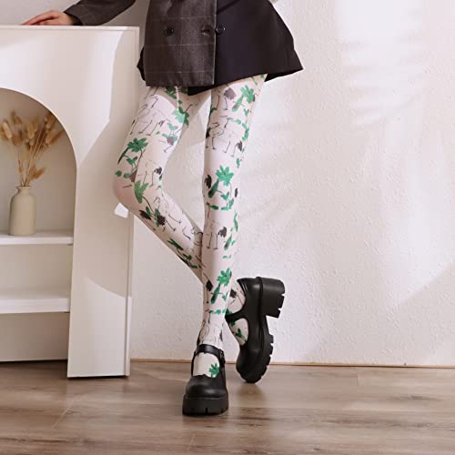 Image of Sahabowi Women Tights, Opaque High Waist Pantyhose, Vintage Control Top Stockings