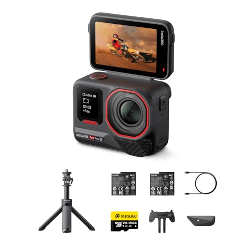 Image of Insta360 Ace Pro 2 Get-Set Bundle Dual Battery - 8K Waterproof Action Camera Co-Engineered with Leica, 1 /1.3 inch Sensor, Dual AI Chip, Leading Low Light, Superior Audio, Flip Screen & AI Editing