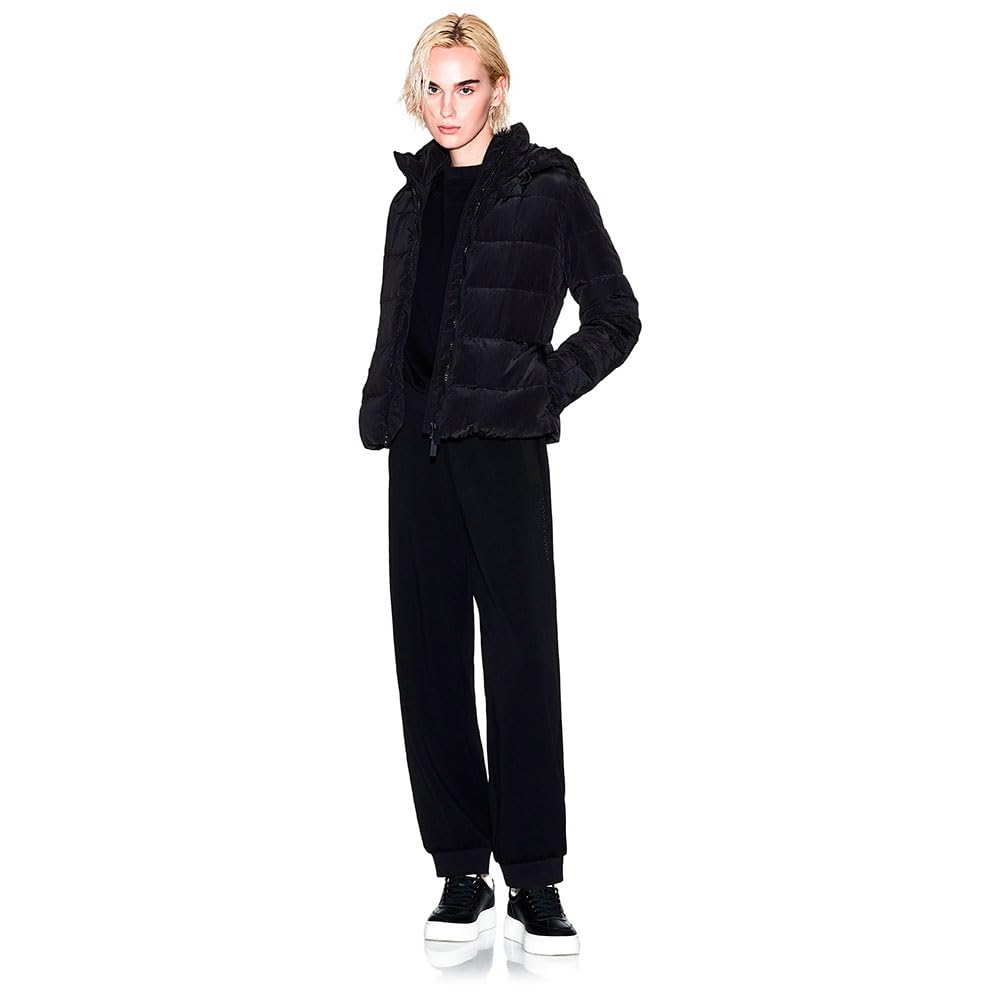 Armani Exchange Sustainable, Thumbhole Sleeve, Embroidered Logo, Adjustable Hood Down Coat Donna