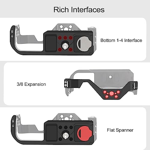 EOS R7 Camera Cage, EOS R7 Cage for Canon EOS R7 Camera Case Camera Rig Cold Shoe, Black - Image 4