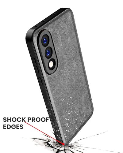 Image of Kapa Tux Leather Back Cover for OnePlus Nord 5 | Slim Shockproof Camera Protection Bumper Case (Grey)
