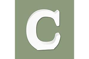 4 Inch White Wooden Initial Ornament (Letter C): Home Decor and Craft Essential