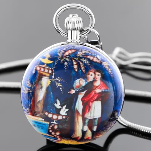 Image of Copper Pocket Watch Steampunk Mechanical London Hand Wind Mens Watches with Chains & Boxs