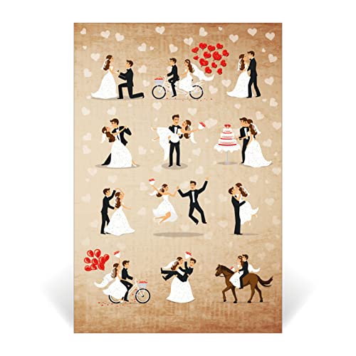 Tarjeta de felicitación DE LA BODA CASAMIENTO SOBRE DE DINERO | con sobre a juego | detalles chispeantes en relieve | MAGIC IN THE MOONLIGHT (WEDDING IMAGES)