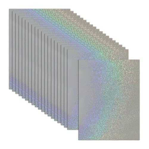 Papel adhesivo holográfico - Hojas de etiqueta adhesiva, vinilo imprimible | Adhesivo de inyección de tinta impermeable acabado brillante resistente a las lágrimas ideal para los proyectos de