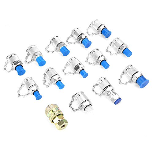 Image of Hydraulic Pressure Test Coupling Kit, 14pcs Testing Coupling Adapter Set for Hydraulic System