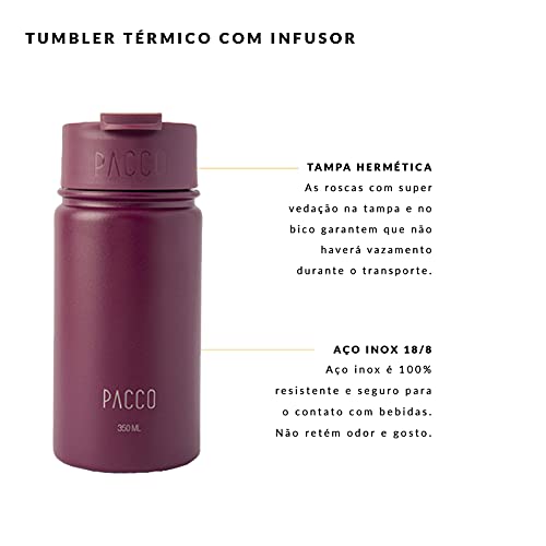 Copo Térmico Tumbler com Infusor (Menta) PACCO