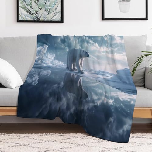 Couverture polar ours douce et moelleuse 130x180cm pour canapé - 3