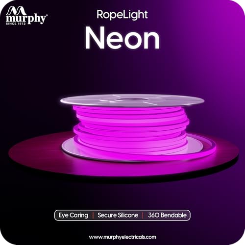 Image of Murphy Neon Rope Light 5 Meter | 2835 SMD 120LED /M | Waterproof Cuttable Flexible LED Rope Light with Connector & Adapter | Pink | for Indoor Outdoor Decoration & Signage | 10-Month Warranty