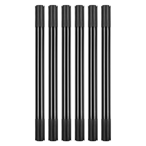 Maxtonser 6 marcadores de tela de doble punta impermeables para ropa, marcador de tela negro de doble extremo para camisas, lonas, bolsos, zapatos