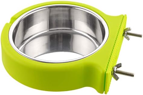 MOACC Crate Dog Bowl, Removable Stainless Steel Dog Bowl with Plastic Puppy Feeder Food Water Bowl for Dogs Cats Rabbits