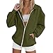 Women's Hoodless Sweatshirt Casual Fashionable Jacket Solid Zipper Coats Women's Fashion Hoodies & Sweatshirts 2025 (GN1, XL)