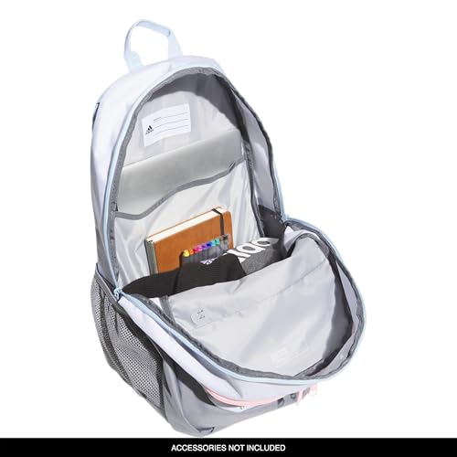 Image of adidas Foundation Backpack, Twill White /Pink Spark /Grey, OSFA