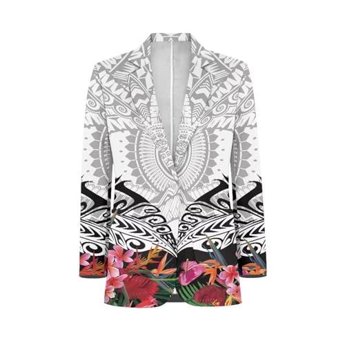 Blazers for Women Polynesian Green Butterfly Pattern Summer Dresses for Women Long Sleeve Lapel One Button Suit4
