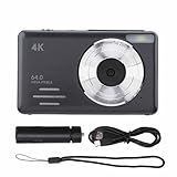 4K 64MP Digitalkamera mit 18x ​​Digital Zoom Auto Focus Compact kleine Kamera Mehrere Filter Schleifen Aufzeichnung Zeitlupe Timelapse Photography (Schwarz)