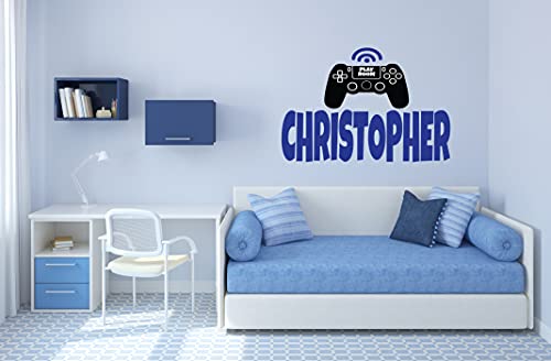 Personalized Gamer Name Wall Decal - Personalized Name Boy Girl Gamer Controller Video Game Removable Sticker - Custom Name Wall Decal for Home