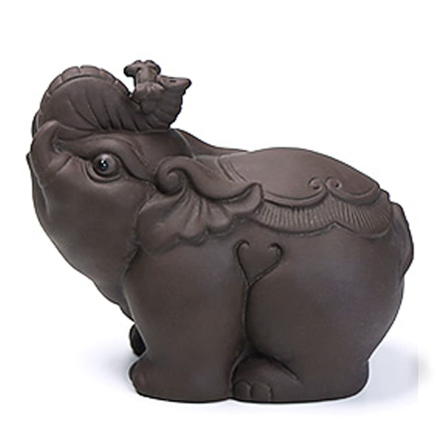 Tea Ornament Elephant Purple Clay Tea Pet Ceramics Statue Elephant Pure Handmade Car Home Office Garden Ornament Animal Tea Sets for Adult Vehicle Dashboards Home Decor