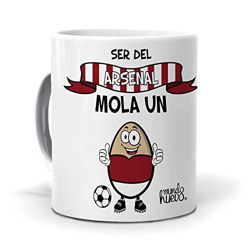 mundohuevo Taza Regalo Original Futbol. Ser del Arsenal Mola un Huevo. Ceramica AAA - 350 ml.