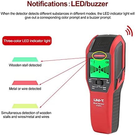 UT387C Wall Scanner Metal Detector 4 in 1 AC Voltage Live Wire Wood Stud Finder Copper LCD HD Display Buzzer Calibration